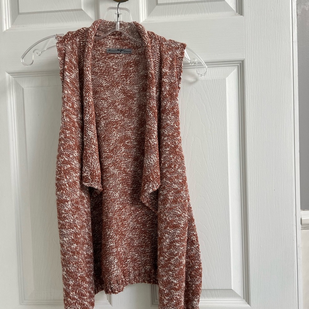 Anthropologie Brown & Cream Sweater Vest